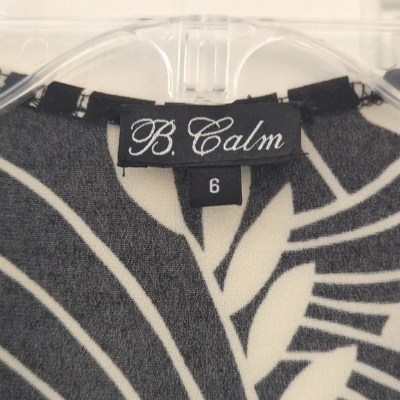 B. Calm Dress Stretchy Midi V Neck Cap Sleeve Size 6 - Picture 2 of 5